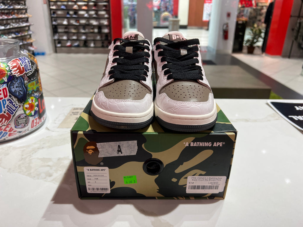 PRE OWNED A Bathing Ape Bape Court Sta Brown Pink