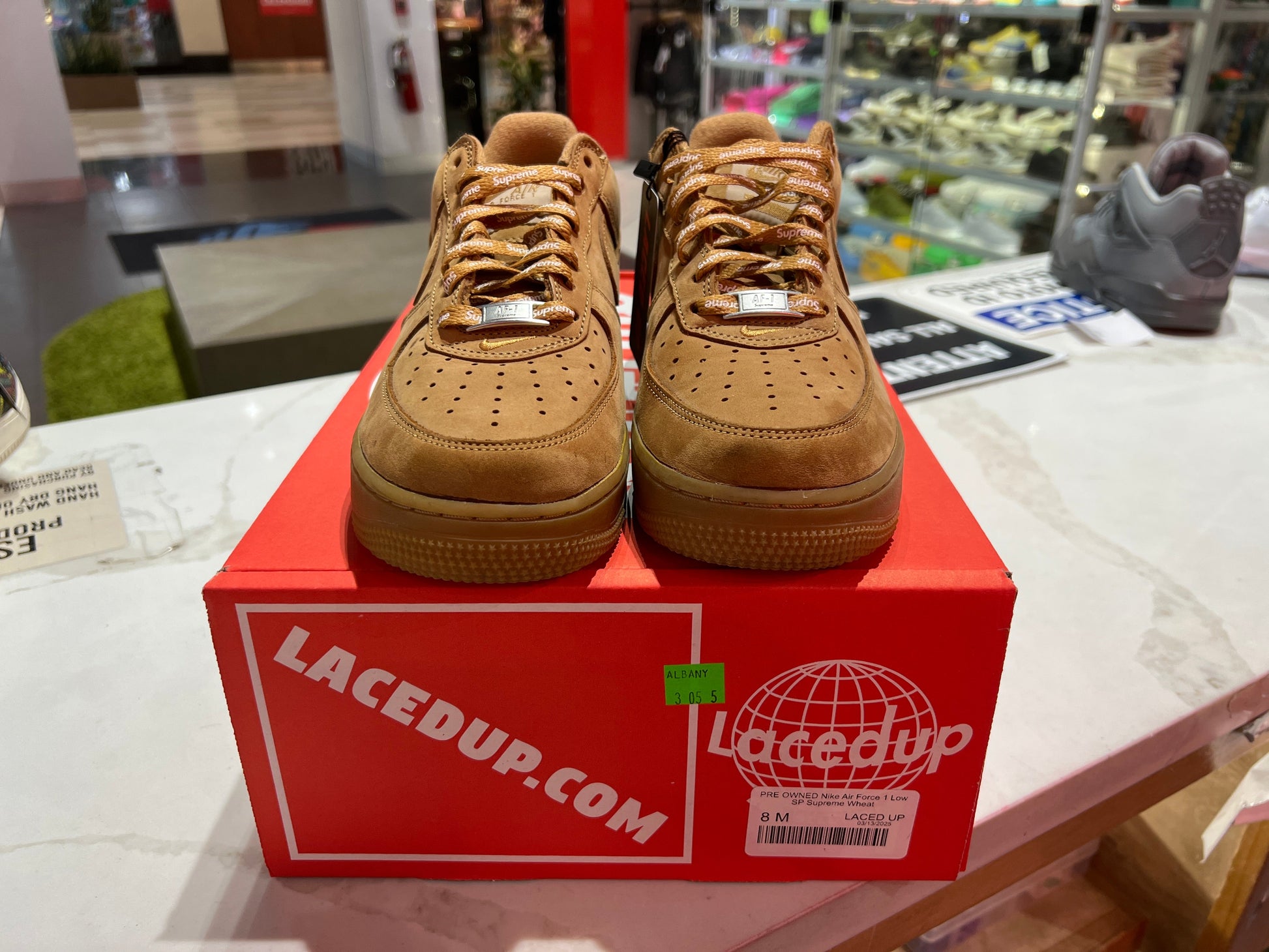 PRE OWNED Nike Air Force 1 Low SP Supreme Wheat