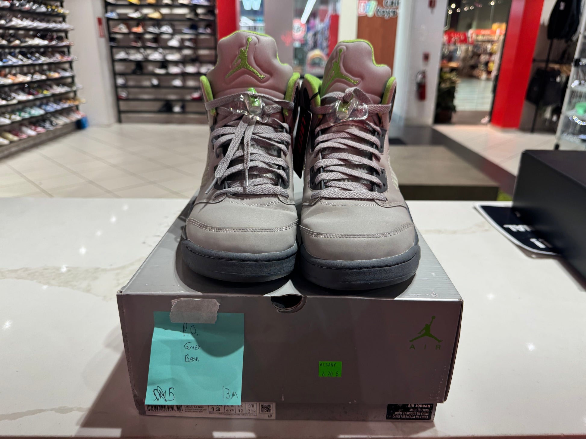 PRE OWNED Jordan 5 Retro Green Bean (2022)