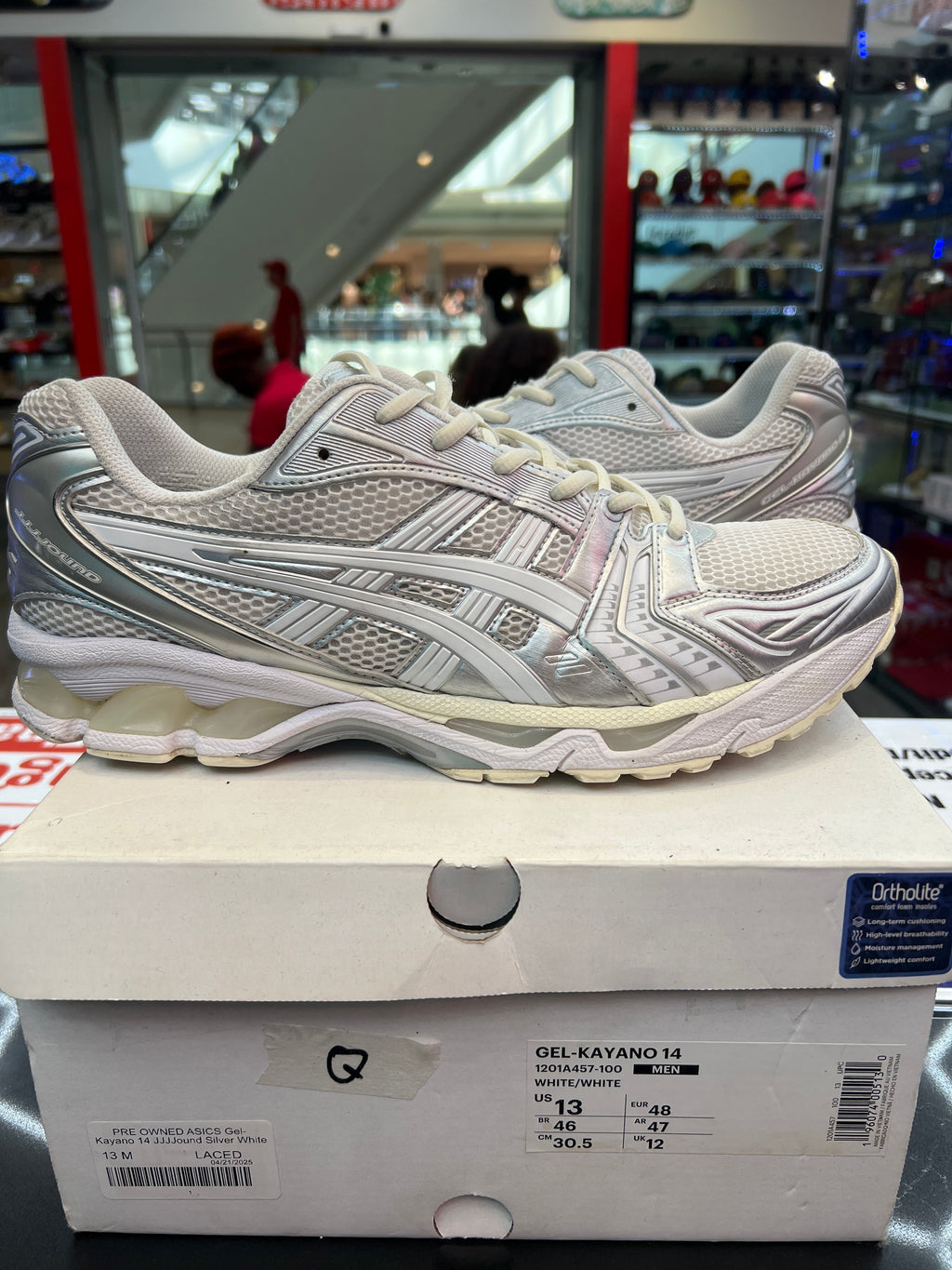PRE OWNED ASICS Gel-Kayano 14 JJJJound Silver White
