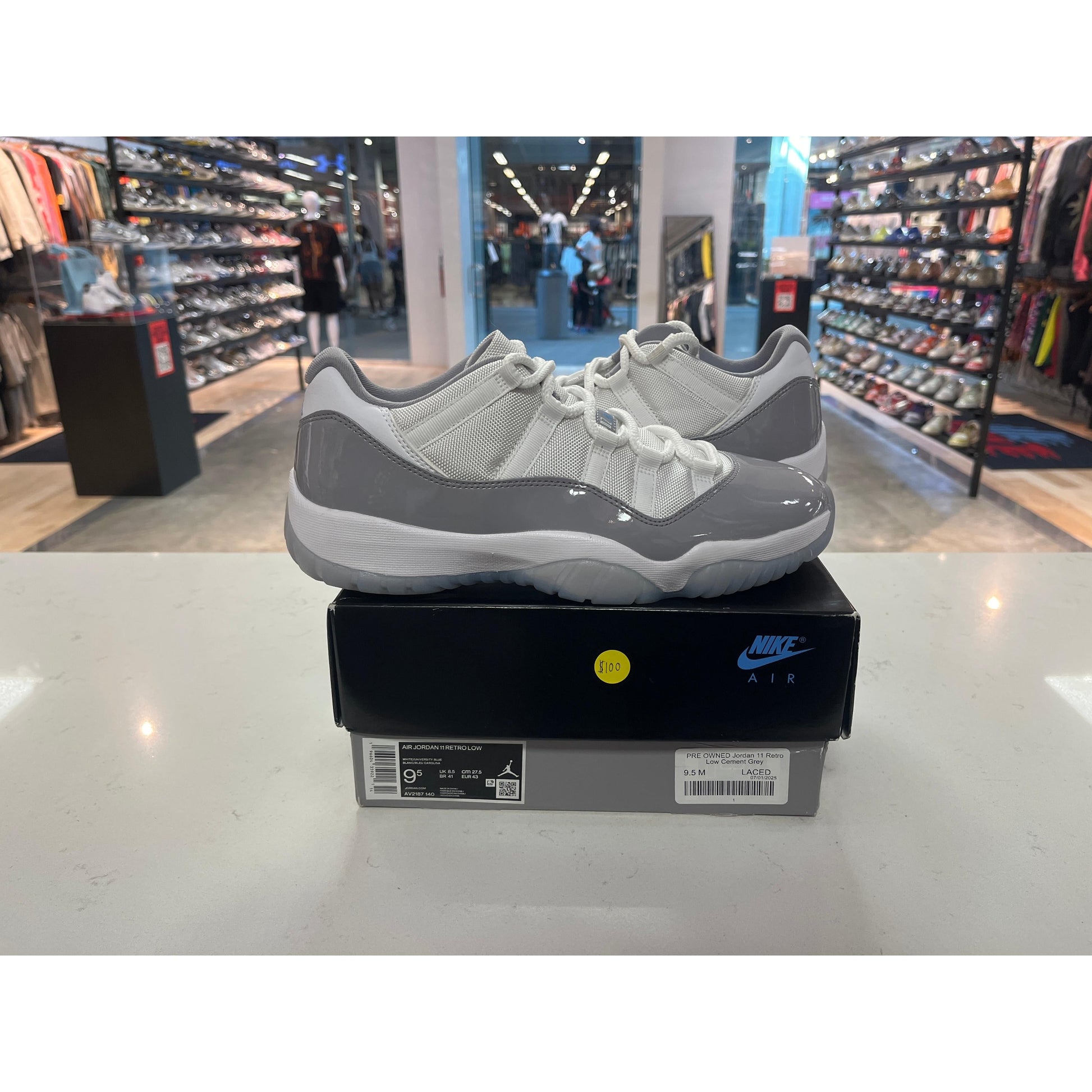 PRE OWNED Jordan 11 Retro Low Cement Grey