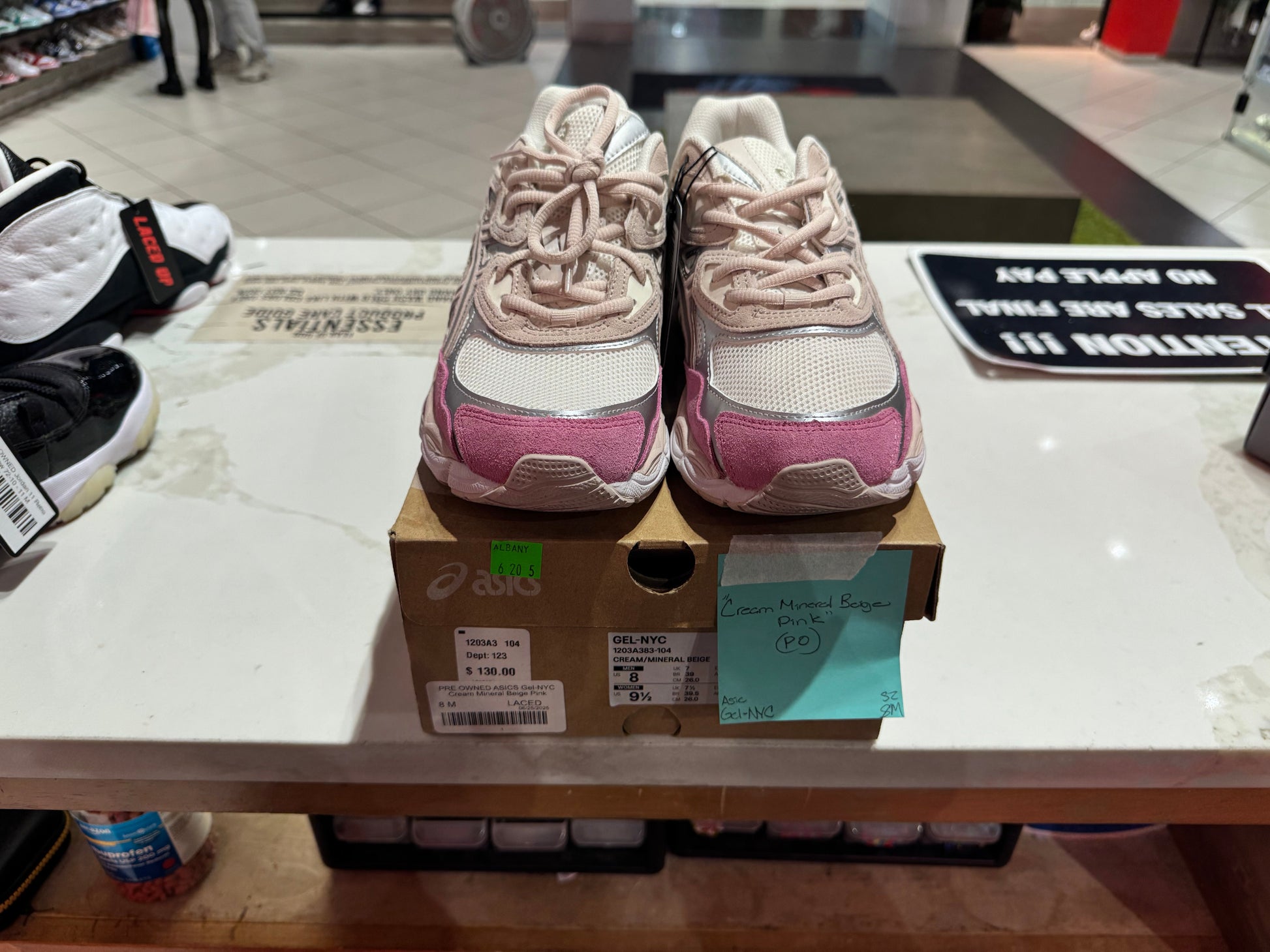 PRE OWNED ASICS Gel-NYC Cream Mineral Beige Pink