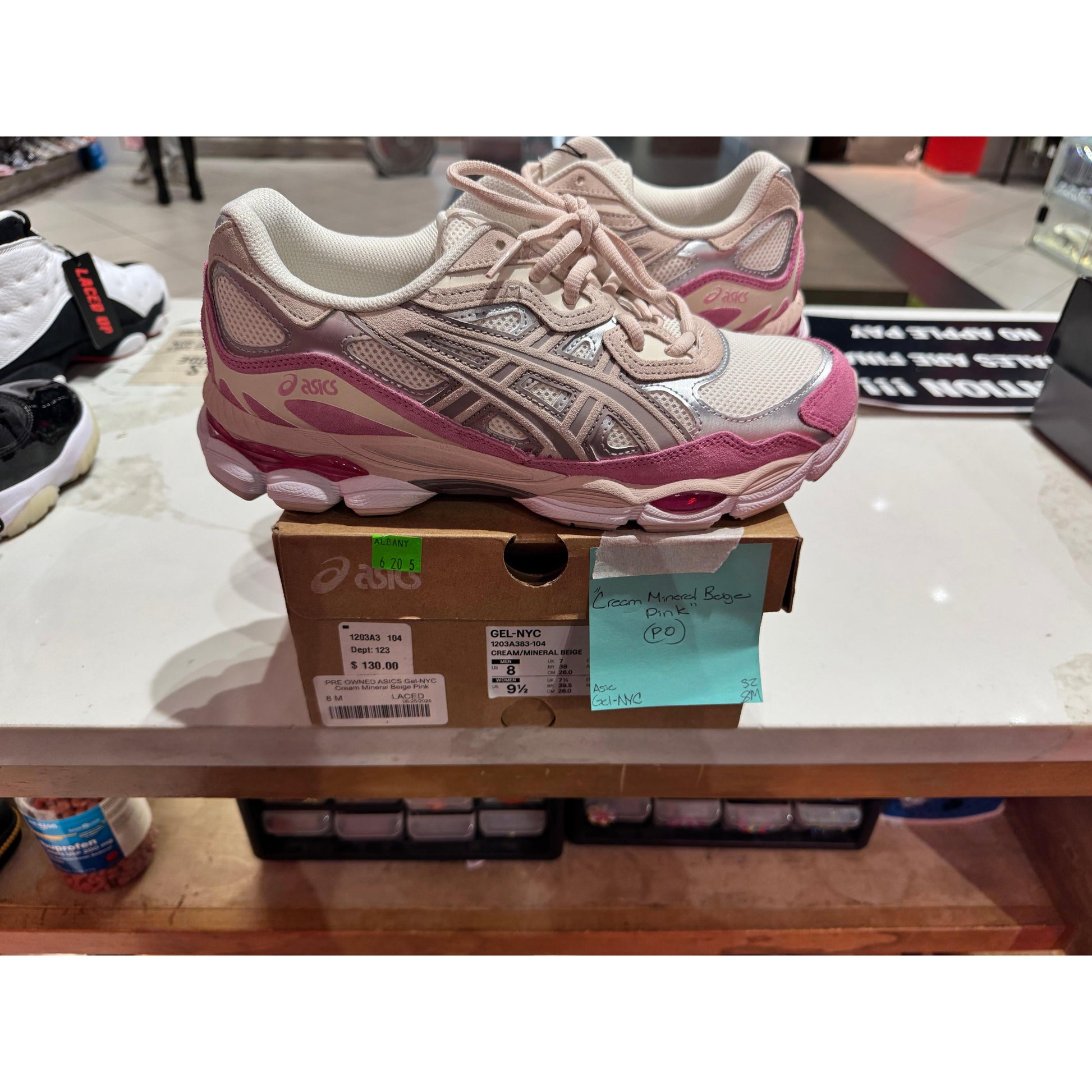 PRE OWNED ASICS Gel-NYC Cream Mineral Beige Pink