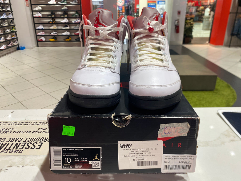 PRE OWNED Jordan 5 Retro Fire Red Silver Tongue (2020)