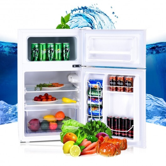 3.2 cu ft. Compact Stainless Steel Refrigerator-White