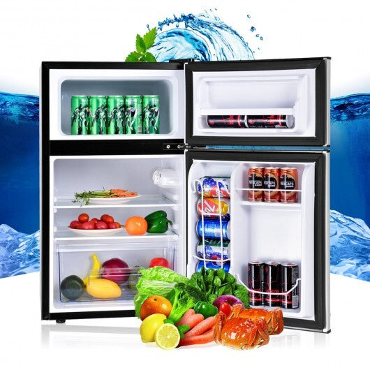 3.2 cu ft. Compact Stainless Steel Refrigerator-White