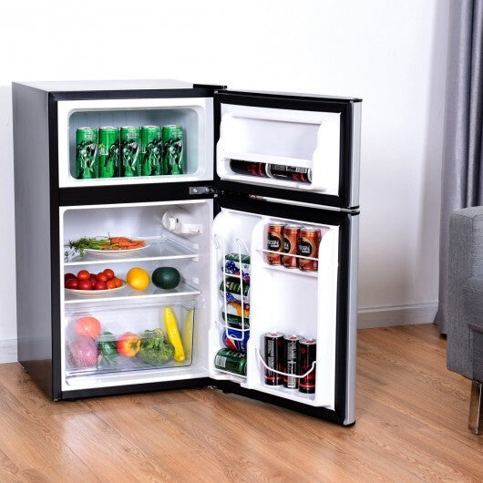 3.2 cu ft. Compact Stainless Steel Refrigerator-White