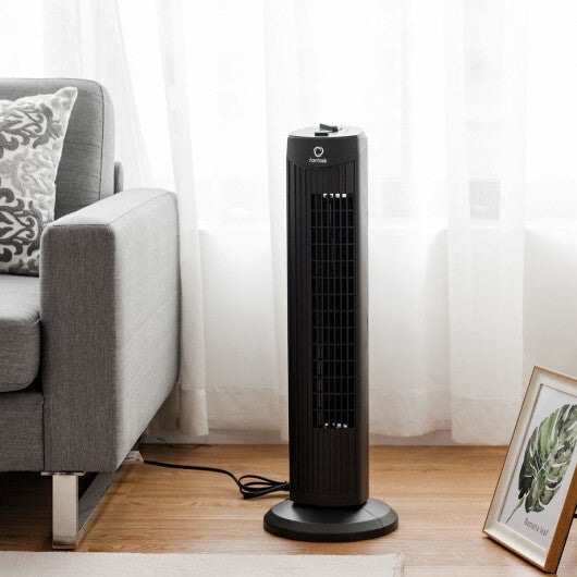 Fantask 35W 28 Inch Quiet Bladeless Oscillating Tower Fan-Black