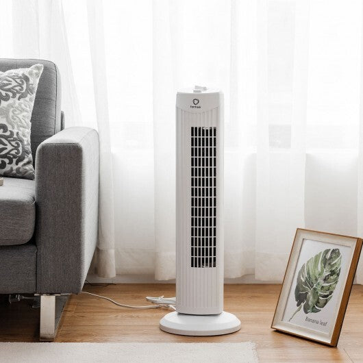 Fantask 35W 28 Inch Quiet Bladeless Oscillating Tower Fan-Black