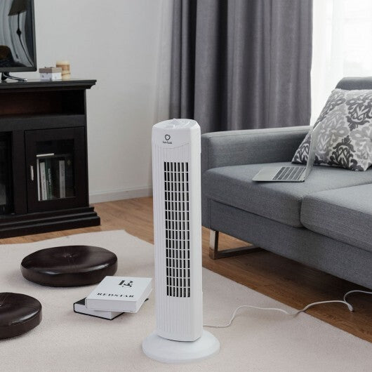 Fantask 35W 28 Inch Quiet Bladeless Oscillating Tower Fan-Black
