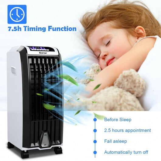 Portable Evaporative Air Cooler with 3 Wind Modes and Timer for Home Office