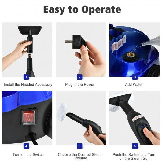 2000W Heavy Duty Multi-purpose Steam Cleaner Mop with Detachable Handheld Unit-Red