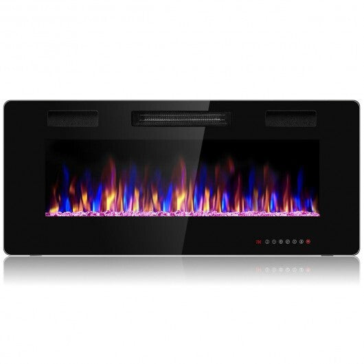42 Inch Recessed Ultra Thin Electric Fireplace with Timer