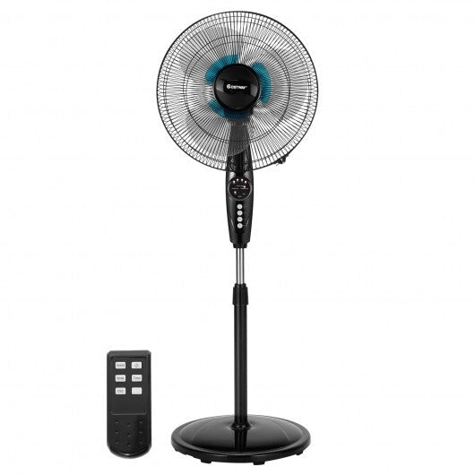 16 Inches Adjustable Height Fan with Quiet Oscillating Stand for Home and Office