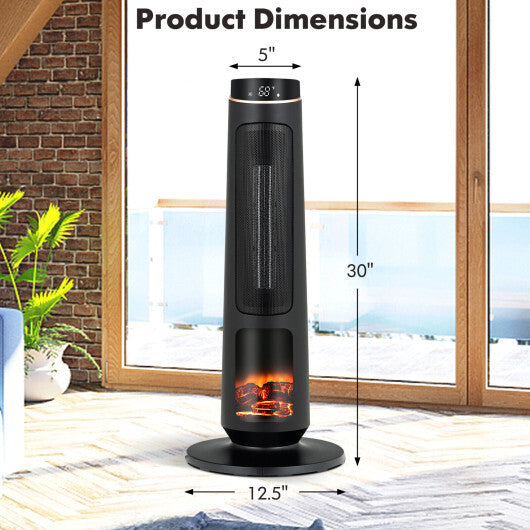 1500W PTC Fast Heating Space Heater for Indoor Use-Black
