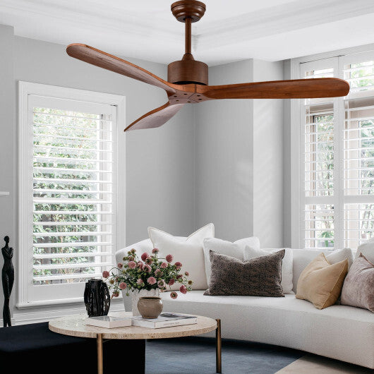52 Inch Modern Brushed Nickel Finish Ceiling Fan with Remote Control