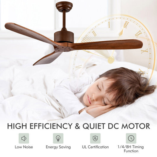 52 Inch Modern Brushed Nickel Finish Ceiling Fan with Remote Control