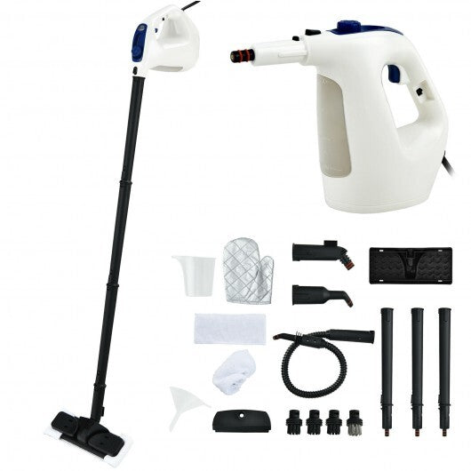 1400W Multipurpose Pressurized Steam Cleaner With 17 Pieces Accessories-Gray
