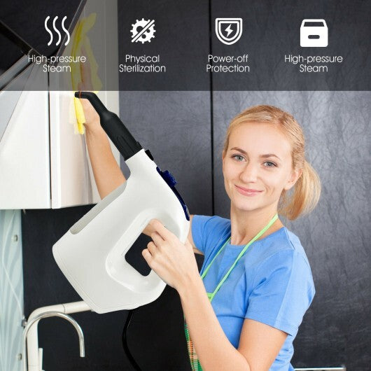1400W Multipurpose Pressurized Steam Cleaner With 17 Pieces Accessories-Gray