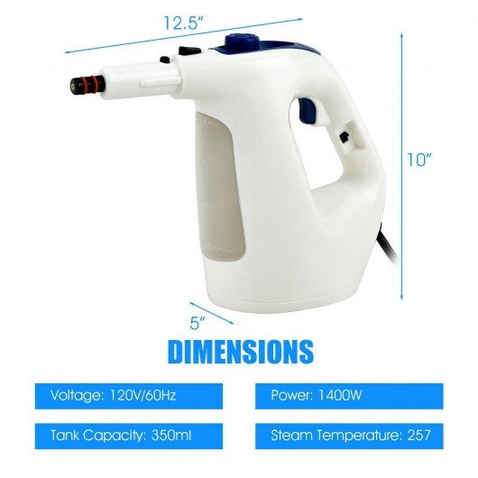 1400W Multipurpose Pressurized Steam Cleaner With 17 Pieces Accessories-Gray