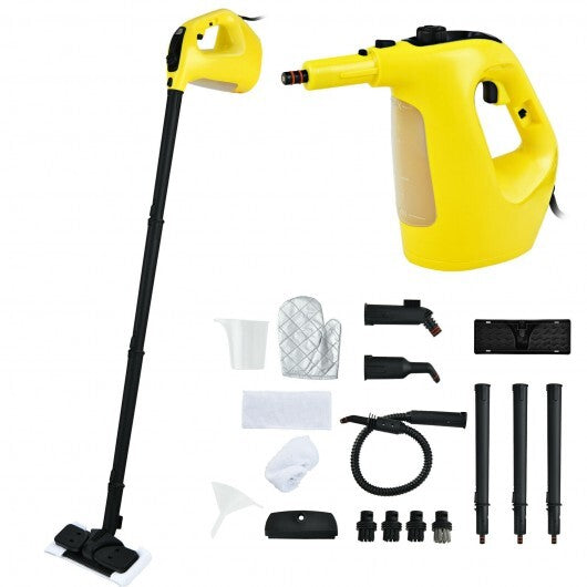 1400W Multipurpose Pressurized Steam Cleaner With 17 Pieces Accessories-Gray