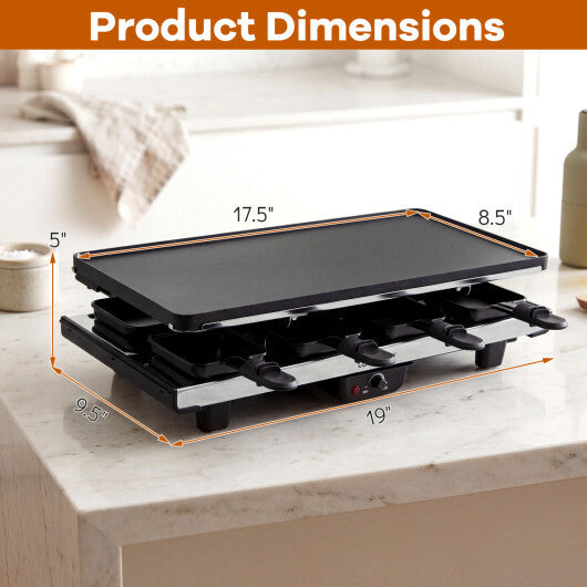 2-in-1 Table Grill and Griddle with Reversible Nonstick Plate for 8