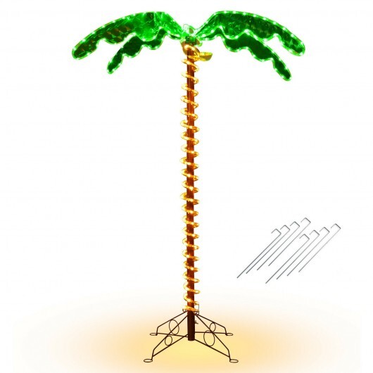 5 Feet LED Pre-lit Palm Tree Decor with Light Rope