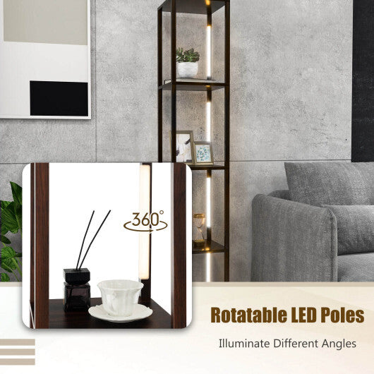 64 Inches Floor Lamp with 3-Level Dimmable LED Bulbs and Rotatable LED Poles-Black