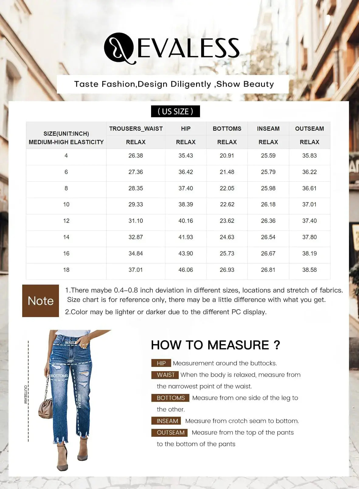 EVALESS Womens Jeans Mid Waisted Stretch Ripped Distressed Tummy Control Straight Ankle Jean for Women