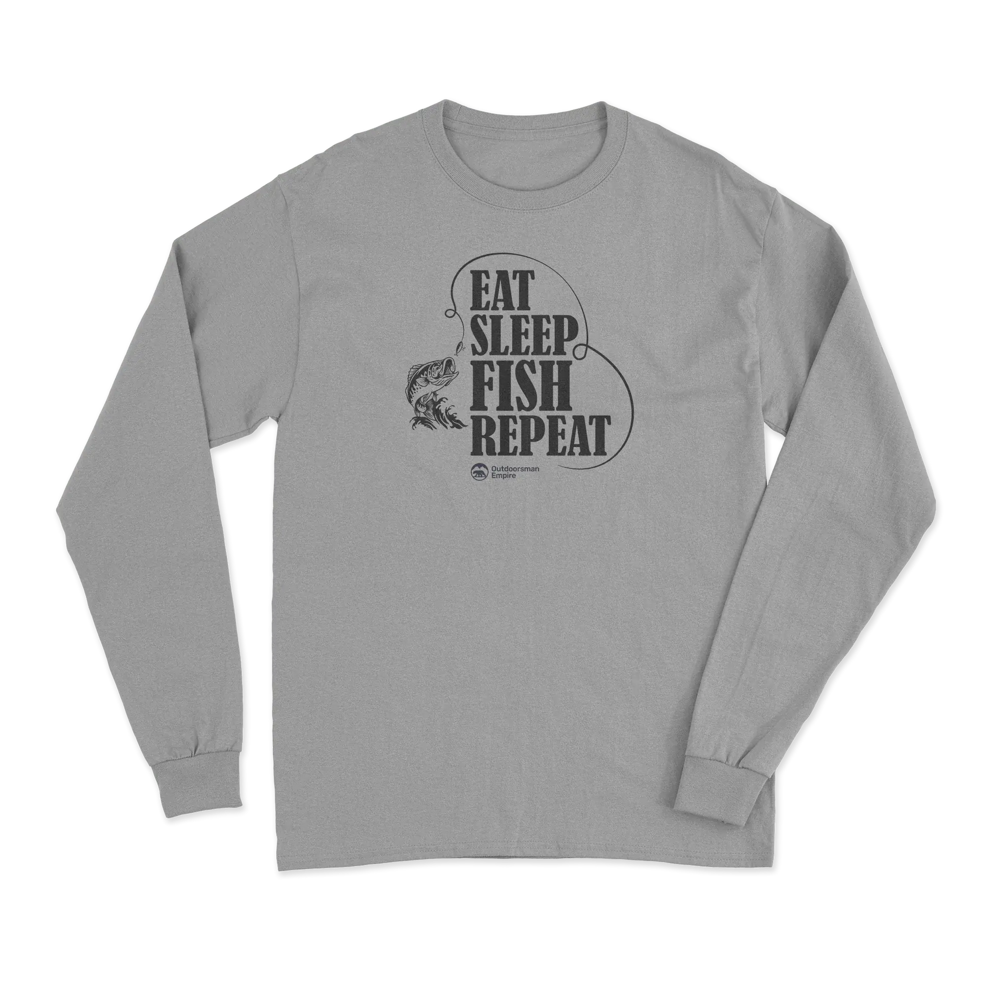 Eat Sleep Fish Repeat Men Long Sleeve Shirt
