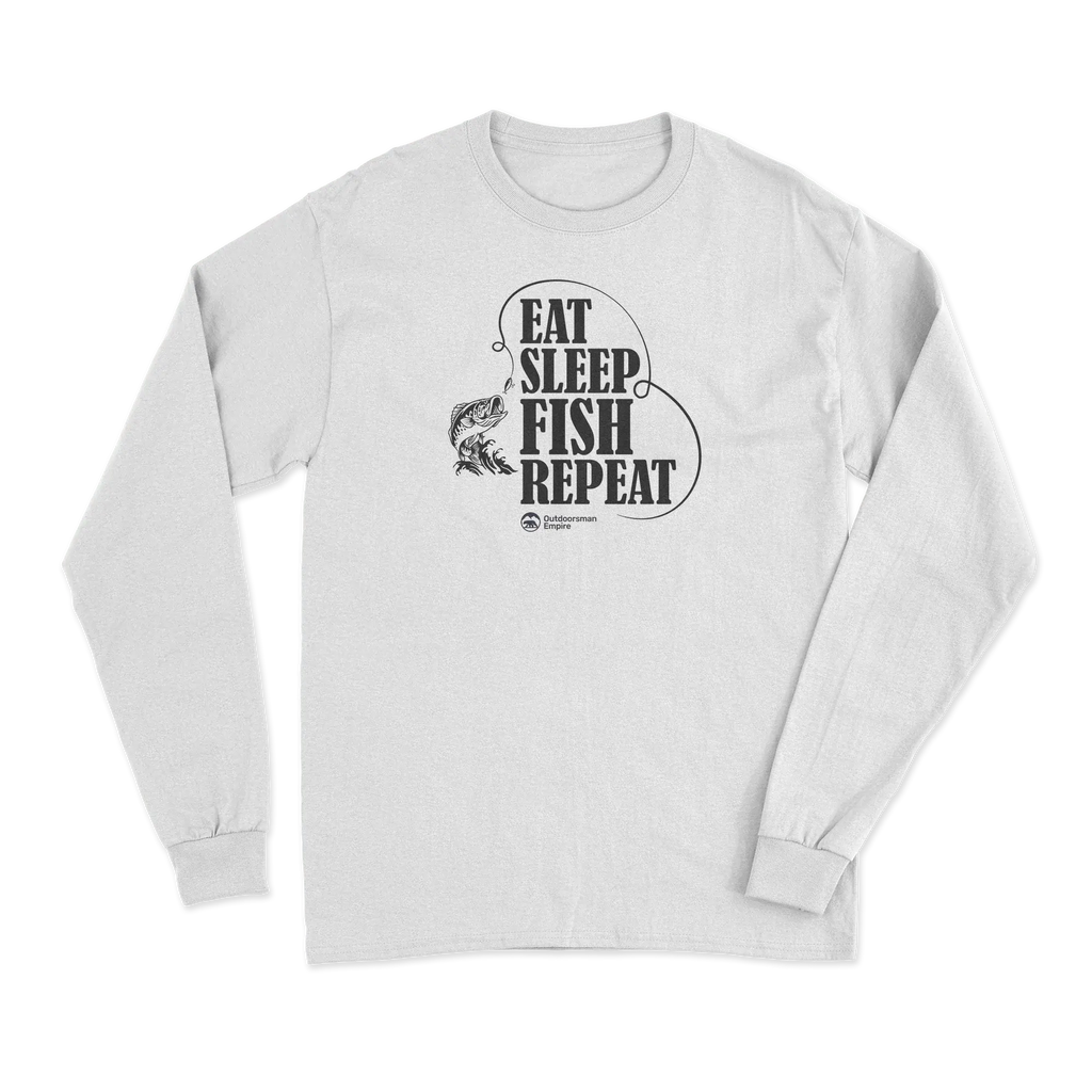 Eat Sleep Fish Repeat Men Long Sleeve Shirt