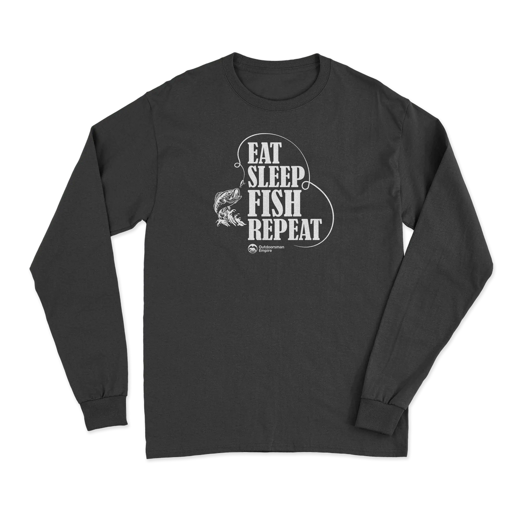 Eat Sleep Fish Repeat Men Long Sleeve Shirt