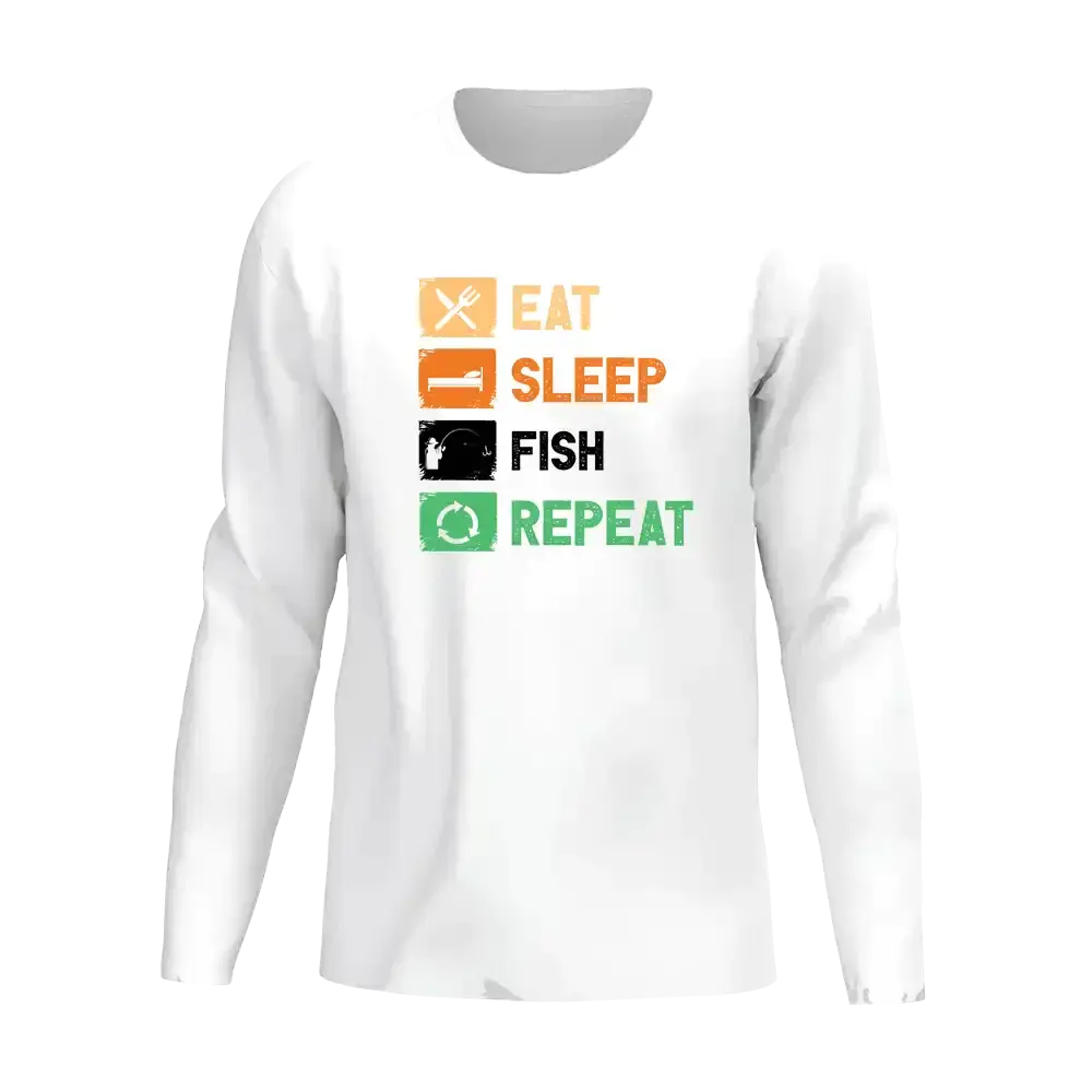 Eat Sleep Fishing Repeat Men Long Sleeve Shirt
