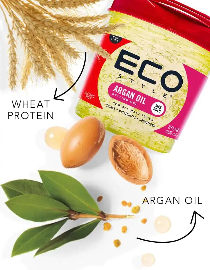 Eco Style Moroccan Argan Oil Styling Gel – Nourish, Repair, and Shine