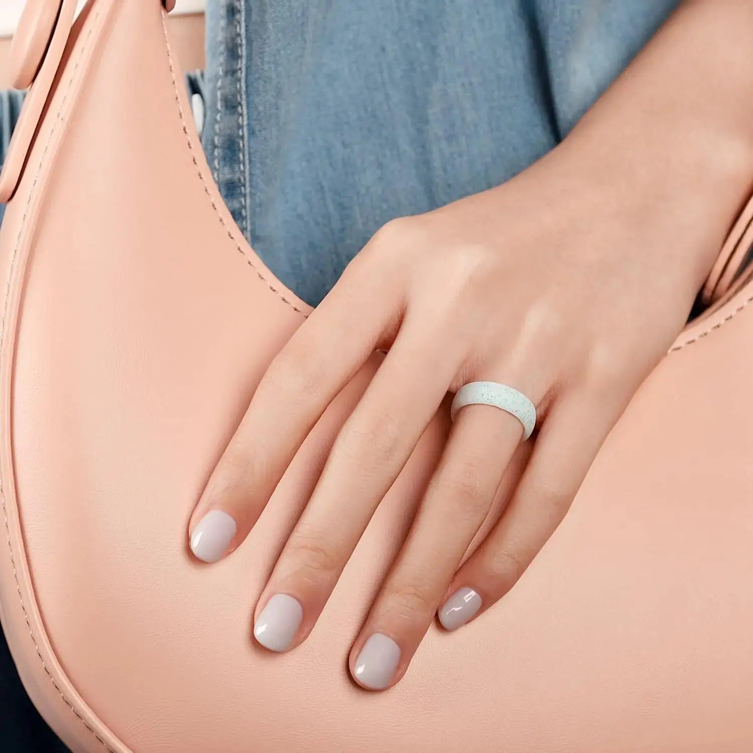 Egnaro Silicone Anniversary Ring Women - Breathable Design Wedding Ring