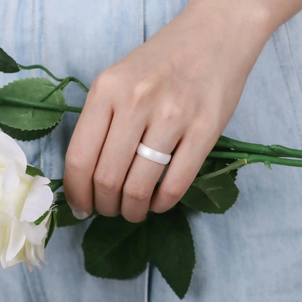 Egnaro Silicone Anniversary Ring Women - Breathable Design Wedding Ring