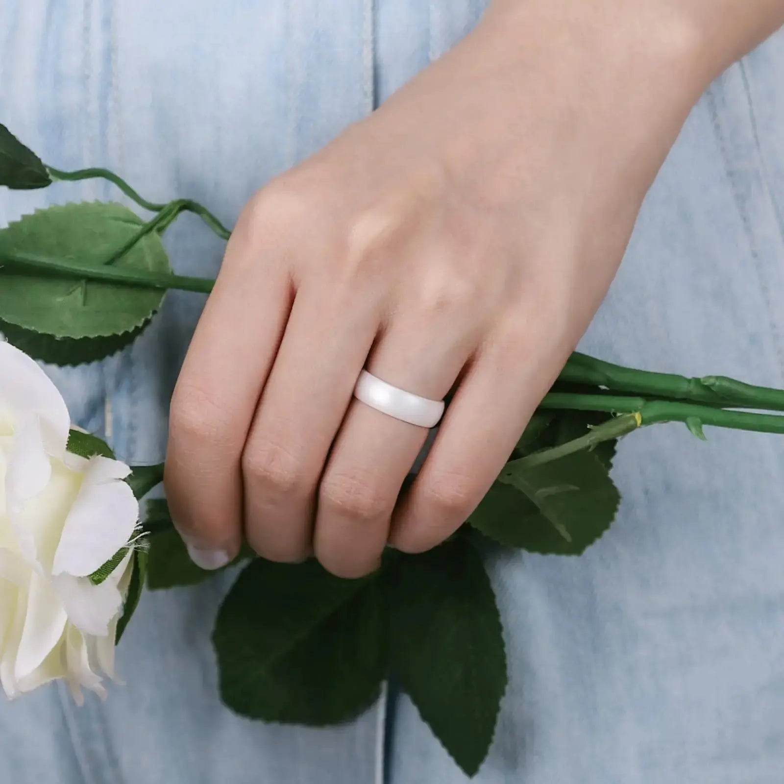Egnaro Silicone Anniversary Ring Women - Breathable Design Wedding Ring