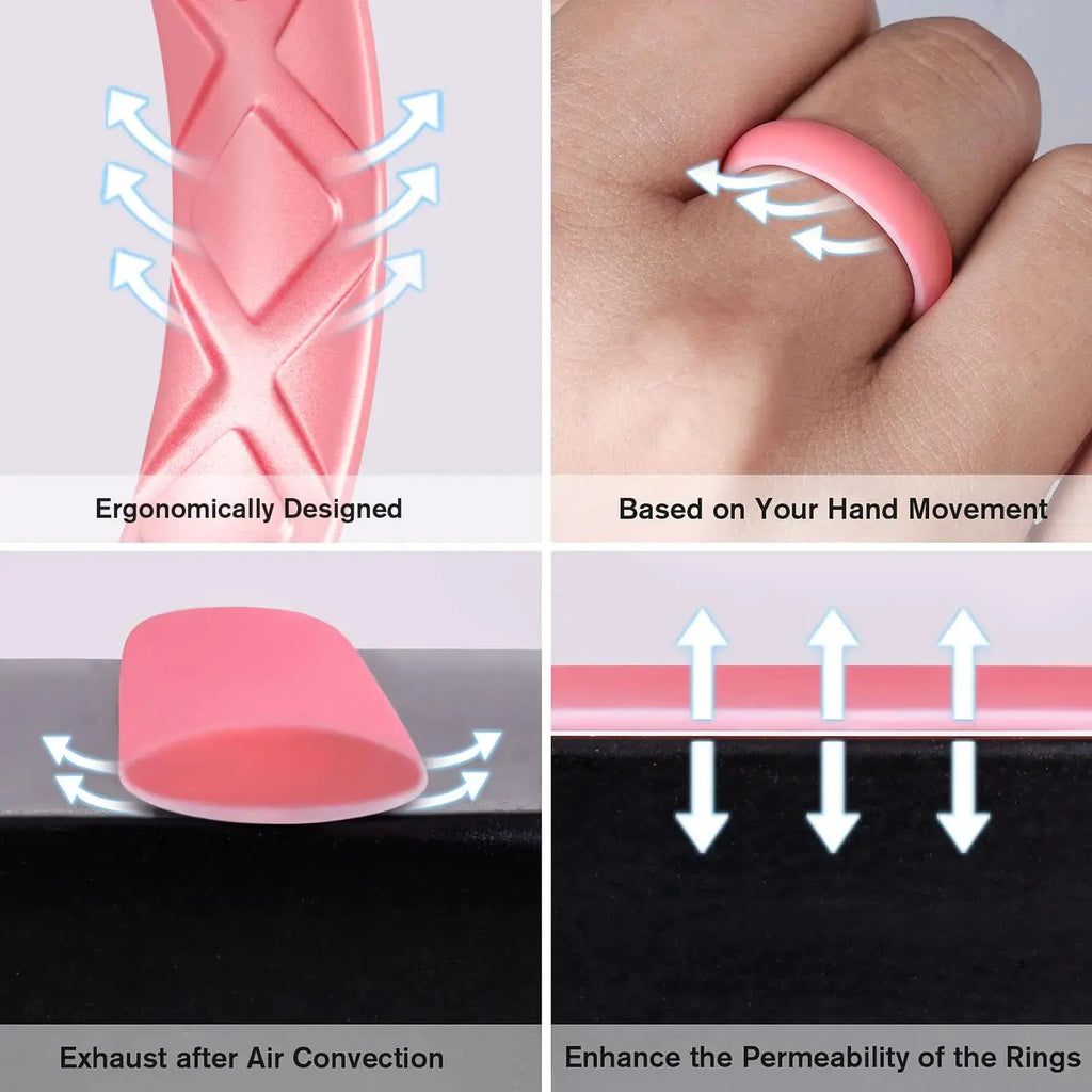 Egnaro Silicone Anniversary Ring Women - Breathable Design Wedding Ring