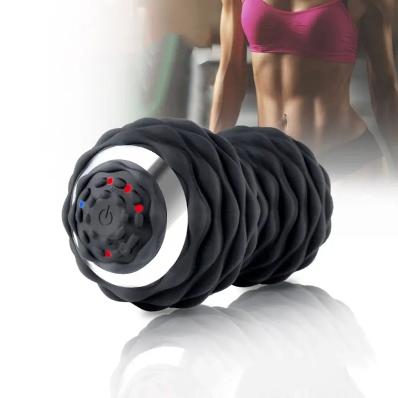Electric Vibrating Peanut Ball Muscle Roller - Rechargeable Portable Massager