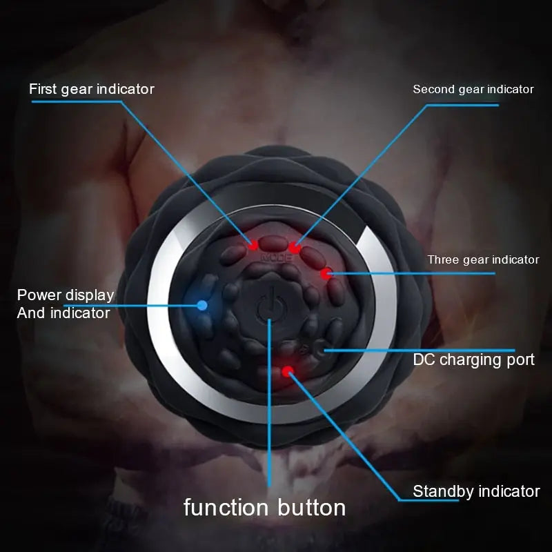 Electric Vibrating Peanut Ball Muscle Roller - Rechargeable Portable Massager