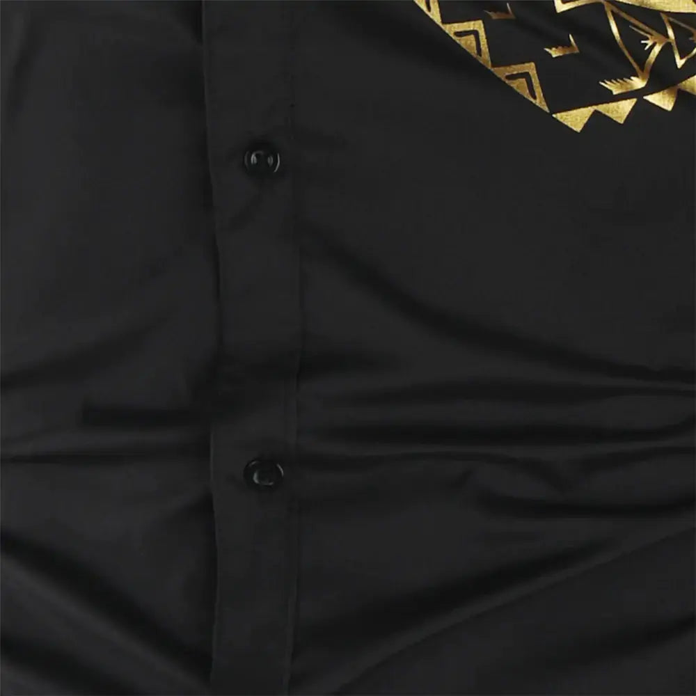 Elegant Gold Detail Black Shirt for Men