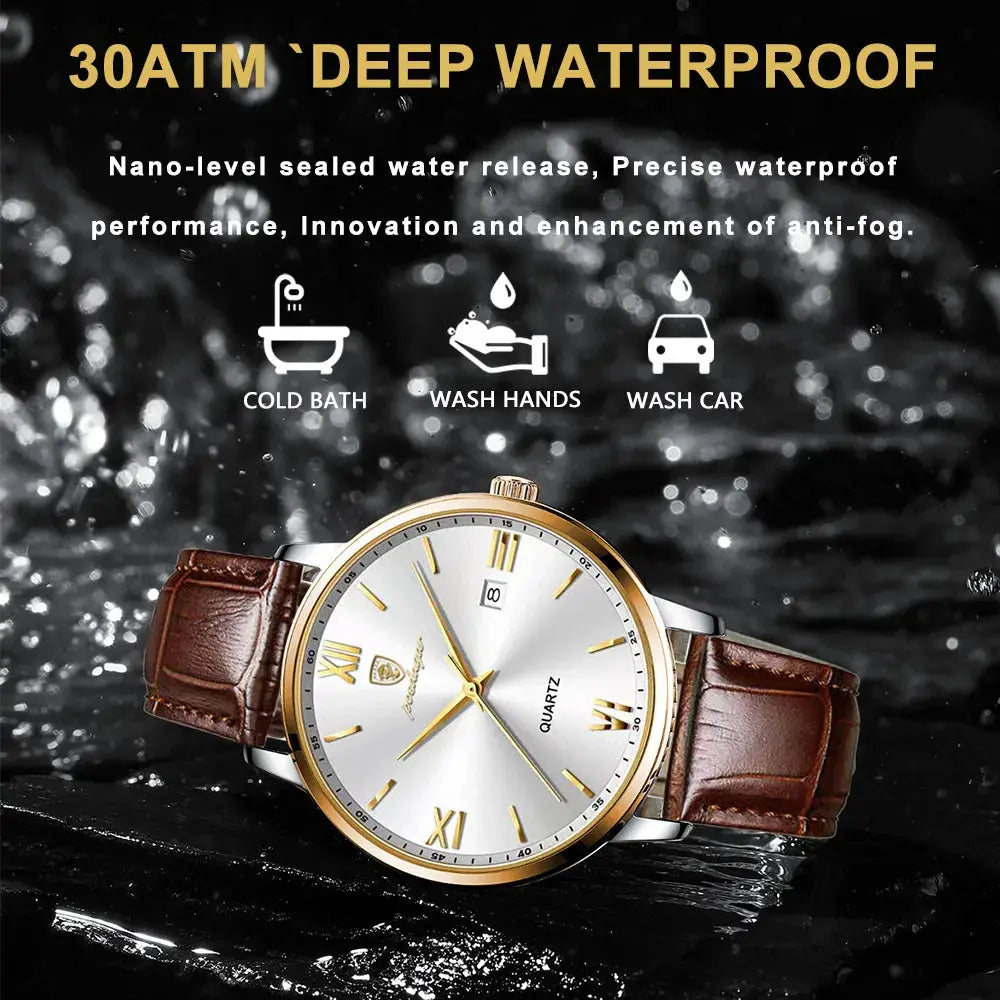 Elegant Quartz Leather Timepieces