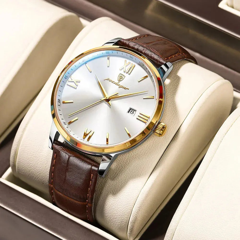 Elegant Quartz Leather Timepieces