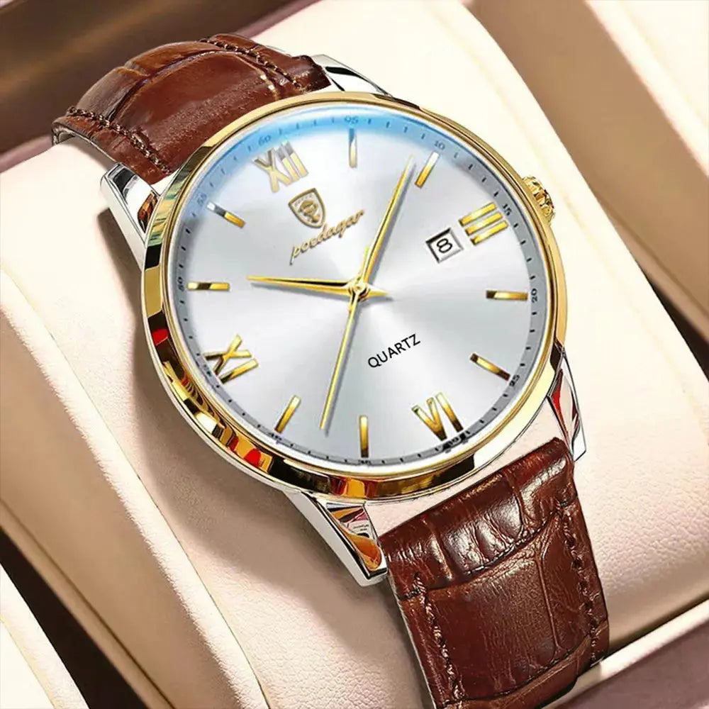 Elegant Quartz Leather Timepieces