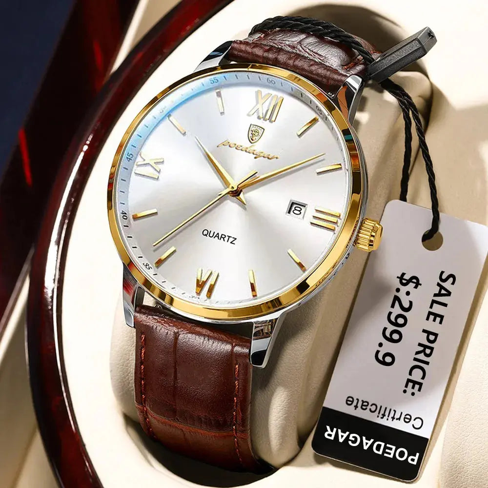 Elegant Quartz Leather Timepieces