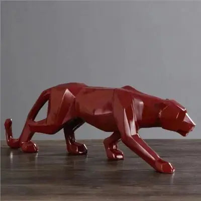 Elegant Resin Leopard Figurine: Chic Home Decor