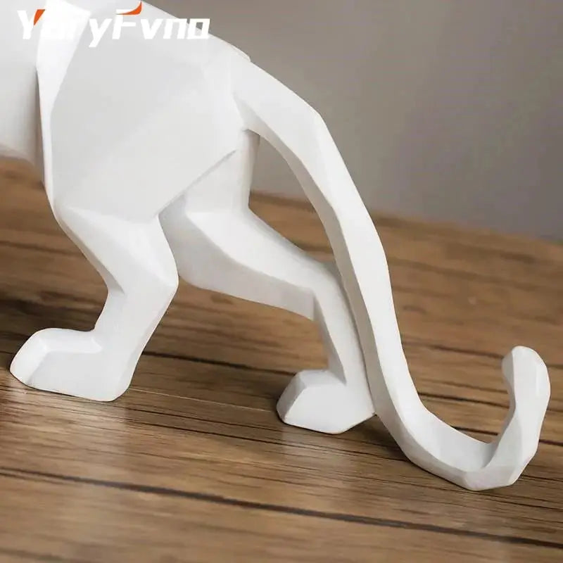 Elegant Resin Leopard Figurine: Chic Home Decor
