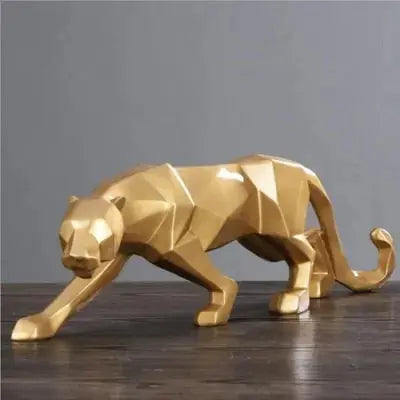 Elegant Resin Leopard Figurine: Chic Home Decor