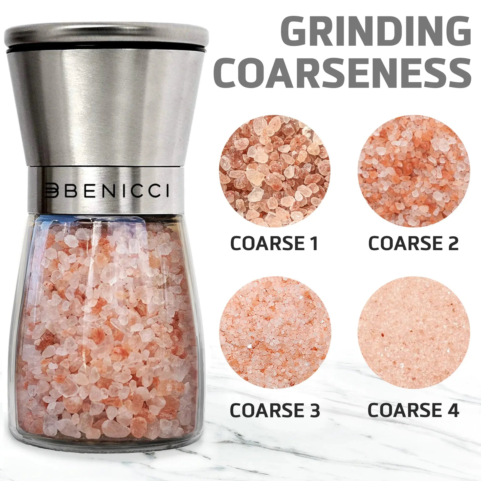 Elegant Stainless Steel Spice Grinder Duo - Adjustable & Easy Clean