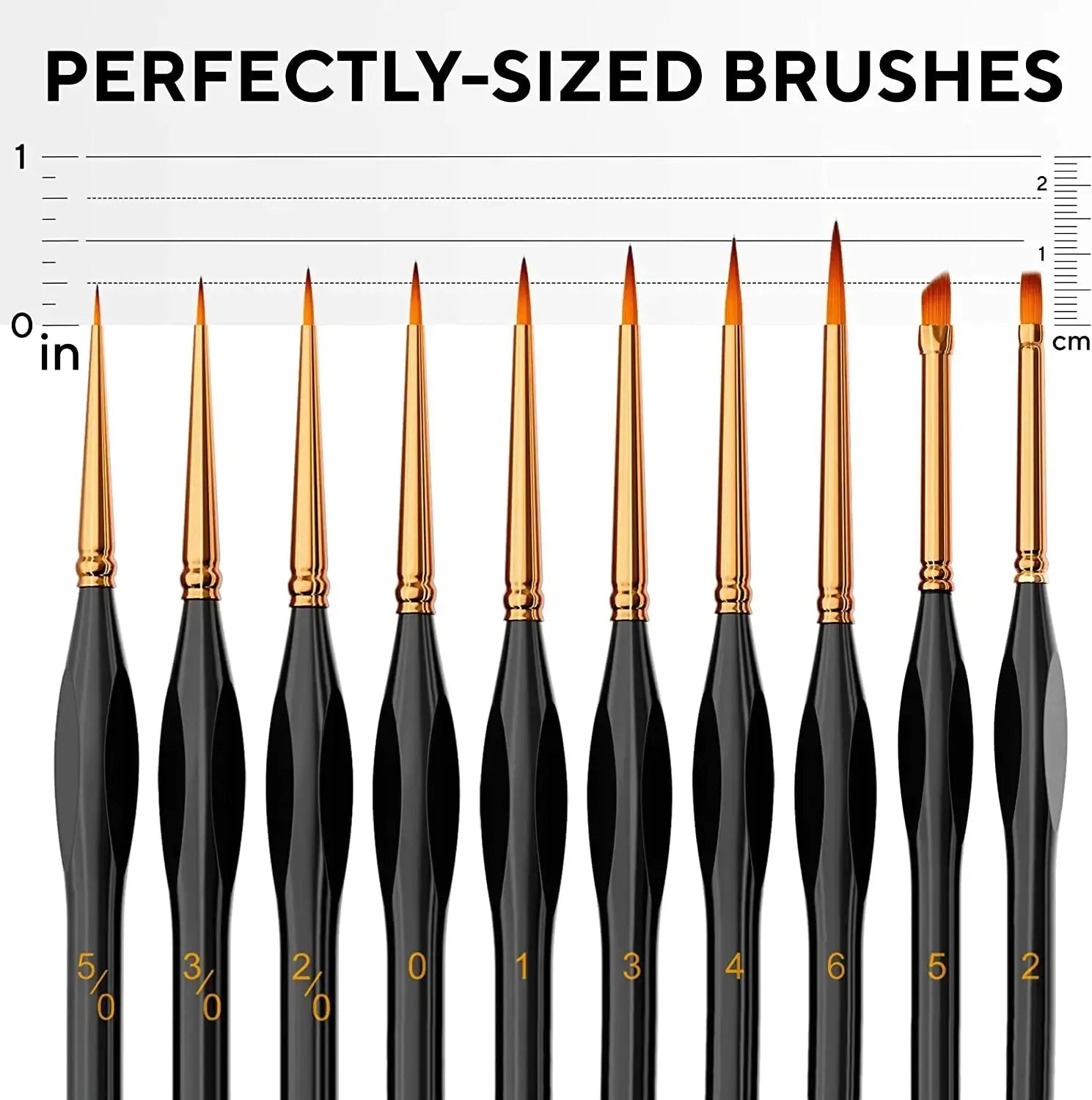 Elite Miniature Art Brush Set - 10 Detail Brushes for Fine Art